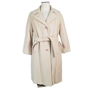 Vintage Montgomery Ward Overcoat Women's Large? Beige Cashmere